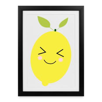 Lemon, Lime, Lime, Fruit, Fruit, Vegan - Framed poster (27 × 37 cm) - black - Front