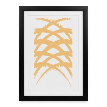 Diamond Art Crossed Pattern Woody Bones - Affiche encadrée (27 × 37 cm) - noir - Devant