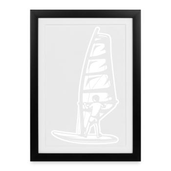 Windsurfer Boy - Framed poster (27 × 37 cm) - black - Front