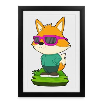 Lunettes de soleil Fox - Affiche encadrée (27 × 37 cm) - noir - Devant