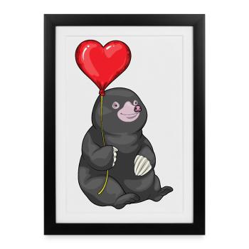 Mole Balloon - Framed poster (27 × 37 cm) - black - Front