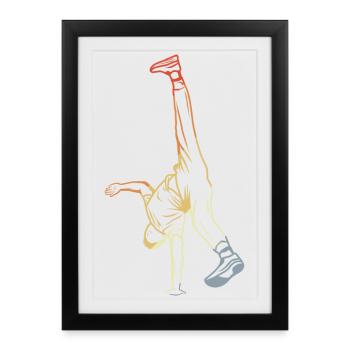 B-Boy Vintage Look - Affiche encadrée (27 × 37 cm) - noir - Devant