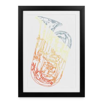 Tuba - Affiche encadrée (27 × 37 cm) - noir - Devant