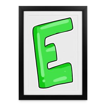 Letter E Initial point - Framed poster (27 × 37 cm) - black - Front