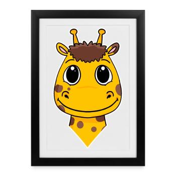 Giraffe Head - Framed poster (27 × 37 cm) - black - Front