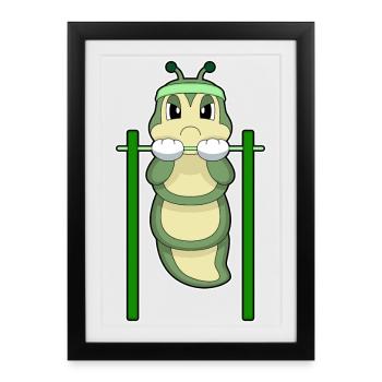 Caterpillar Bodybuilder Tractions Musculation - Affiche encadrée (27 × 37 cm) - noir - Devant