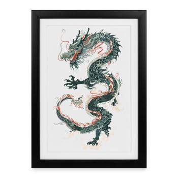 Chinese Dragon - Framed poster (27 × 37 cm) - black - Front