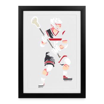 Lacrosse Player Pixel - Framed poster (27 × 37 cm) - black - Front