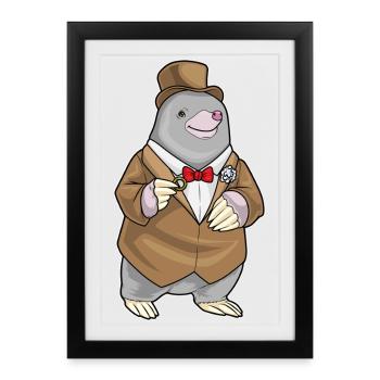 Mole Groom Wedding Ring Wedding - Framed poster (27 × 37 cm) - black - Front
