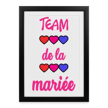 EVJF. MARIEE. TEAM. TEAM MARIEE. FUTURE MARIEE - Affiche encadrée (27 × 37 cm) - noir - Devant