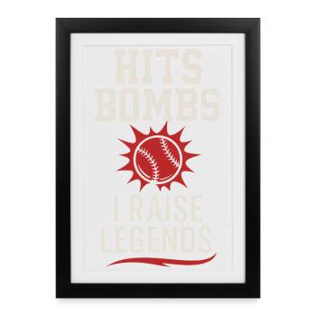 Garçon Maman Baseball Proter Fils Homerun Équipe de voyage - Affiche encadrée (27 × 37 cm) - noir - Devant