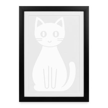 Bande dessinée Chat - Affiche encadrée (27 × 37 cm) - noir - Devant