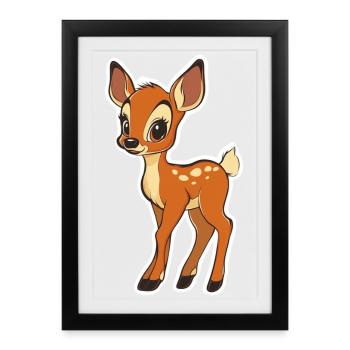 roe deer - Framed poster (27 × 37 cm) - black - Front