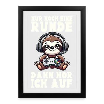 Just one more round then I'll stop sloth - Framed poster (27 × 37 cm) - black - Front