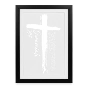 Croix - Jérémie 29:11 - Affiche encadrée (27 × 37 cm) - noir - Devant