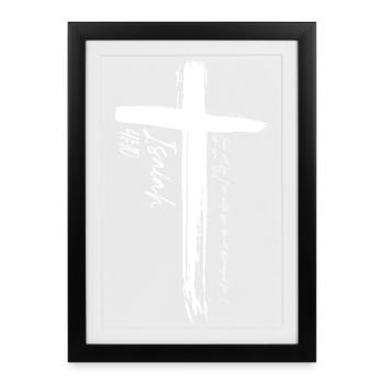 Cross - Isaiah 41:10 - Framed poster (27 × 37 cm) - black - Front