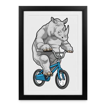 Vélo Rhino - Affiche encadrée (27 × 37 cm) - noir - Devant