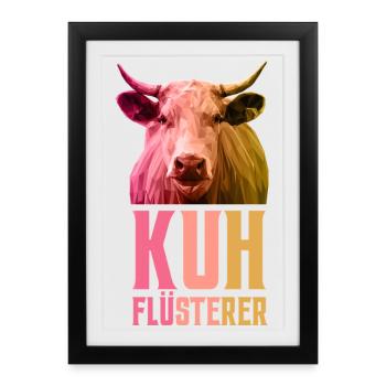 Chuchotement des vaches agriculteur agriculteur agriculteur - Affiche encadrée (27 × 37 cm) - noir - Devant