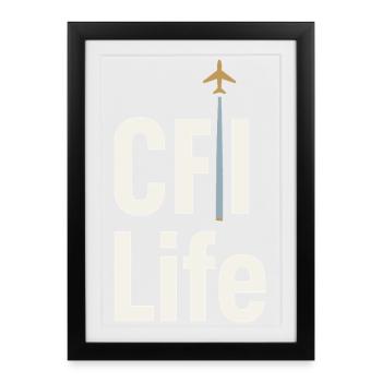Flight Instructor Cfi Pilot Aviation Instructor - Framed poster (27 × 37 cm) - black - Front