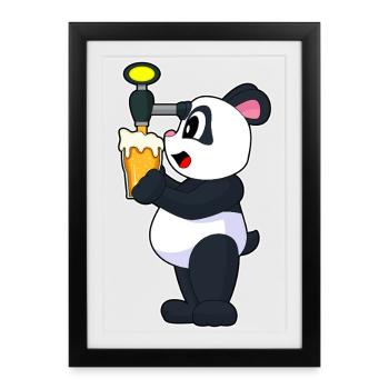 Bière Panda - Affiche encadrée (27 × 37 cm) - noir - Devant
