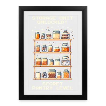 Storage Unit Unlocked | Secret Pantry Level - Framed poster (27 × 37 cm) - black - Front