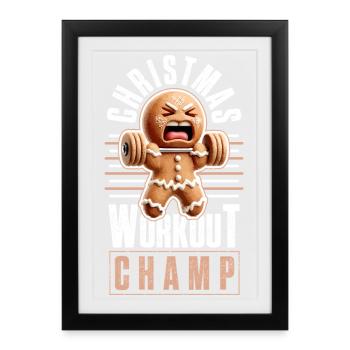 Christmas Workout Champ Weihnachten - Framed poster (27 × 37 cm) - black - Front