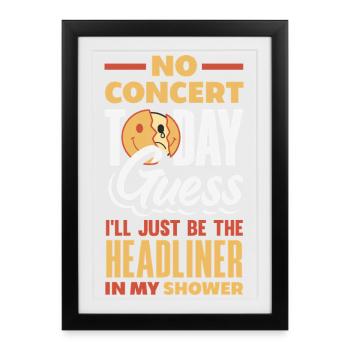No concert today sad music - Framed poster (27 × 37 cm) - black - Front
