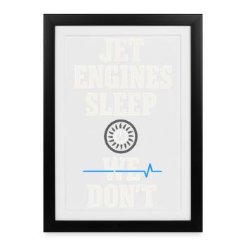 night shift ramp of the ground staff at the - Framed poster (27 × 37 cm) - black - Front