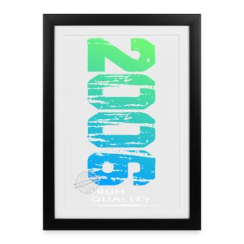 Anniversaire Vintage 2006 Original - Affiche encadrée (27 × 37 cm) - noir - Devant