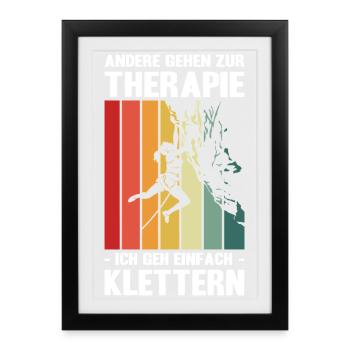 Bouldern Geschenke Klettern Kletterer Boulderer - Gerahmtes Poster (27 × 37 cm) - Schwarz - Vorne