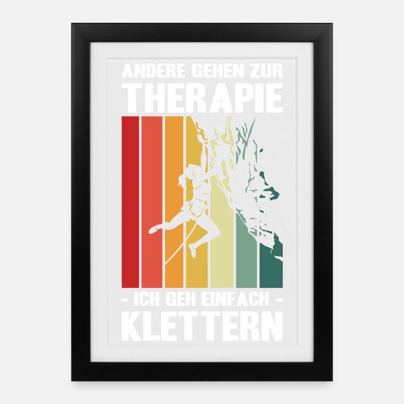 Bouldern Geschenke Klettern Kletterer Boulderer - Gerahmtes Poster (27 × 37 cm) - Schwarz