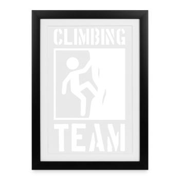 Climbing Team Mountains Climbing - Framed poster (27 × 37 cm) - black - Front