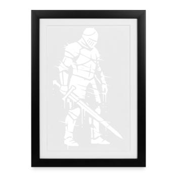 Knight Graffiti Streetwear Vector - Framed poster (27 × 37 cm) - black - Front
