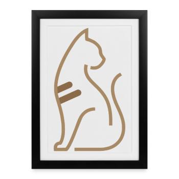 Abstract Cat Motif – Timeless Line Art - Framed poster (27 × 37 cm) - black - Front