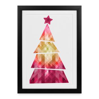 Sapin de Noël - Weihnachtsbaum - Weihnachten - Affiche encadrée (27 × 37 cm) - noir - Devant