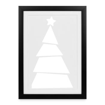 Sapin de Noël - Weihnachtsbaum - Weihnachten - Affiche encadrée (27 × 37 cm) - noir - Devant