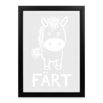 Cavalier cheval Propriétaire de chevaux FÄRT - Affiche encadrée (27 × 37 cm) - noir - Devant