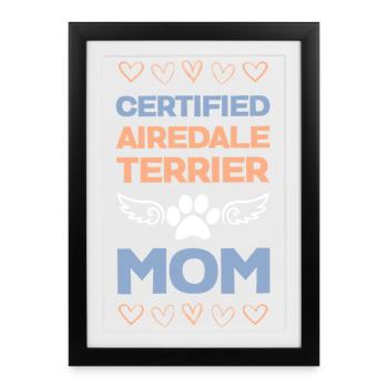 Maman Airedale Terrier - Affiche encadrée (27 × 37 cm) - noir - Devant