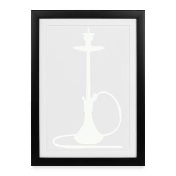 Shisha Silhouette - Affiche encadrée (27 × 37 cm) - noir - Devant