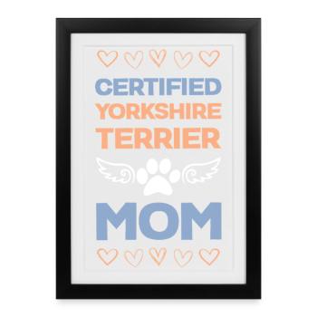 Certified Yorkie Mama - Framed poster (27 × 37 cm) - black - Front