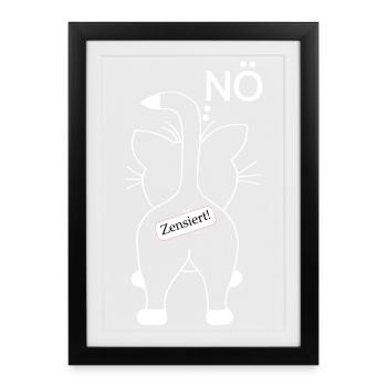 Nope. Just nope. Cat from behind - Framed poster (27 × 37 cm) - black - Front