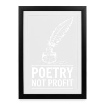 Conception de poésie à la plume et à l’encre - Affiche encadrée (27 × 37 cm) - noir - Devant