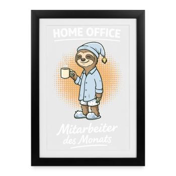 Employé du Siège du Mois Sloth - Affiche encadrée (27 × 37 cm) - noir - Devant