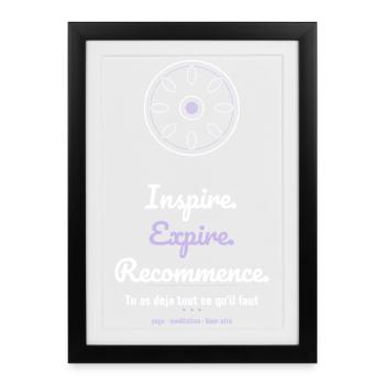 Expire. Yoga Méditation Bien-être - Affiche encadrée (27 × 37 cm) - noir - Devant