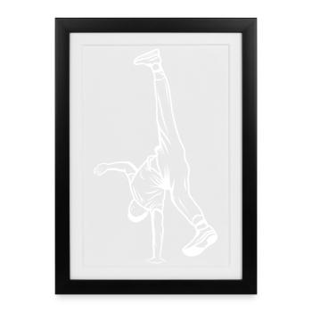B Boy Drawing - Framed poster (27 × 37 cm) - black - Front
