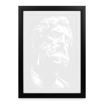 Stoïcisme pur – Portrait du philosophe ancien - Affiche encadrée (27 × 37 cm) - noir - Devant