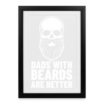 Fathers with beards are better | Skull Design - Framed poster (27 × 37 cm) - black - Front