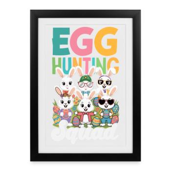Happy Easter Sweet Easter Bunny Egg Hunt Easter Eggs - Framed poster (27 × 37 cm) - black - Front