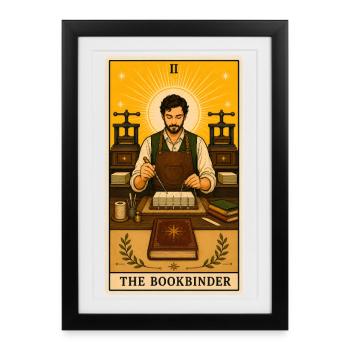 Bookbinder | Craft Book Tarot - Framed poster (27 × 37 cm) - black - Front