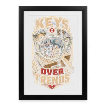 Le collectionneur de bandes dessinées privilégie les tendances - Affiche encadrée (27 × 37 cm) - noir - Devant